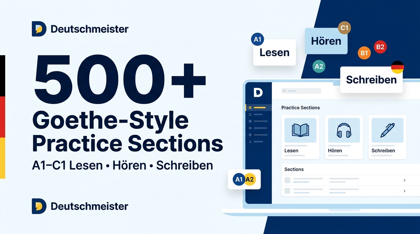 500+ Goethe-Style Practice Sections, Now on Deutschmeister