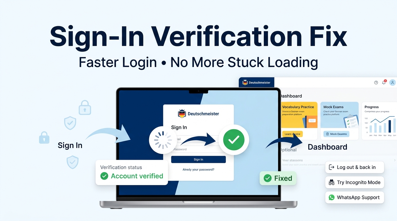 Update: Resolving Sign-In Verification Loading Issues